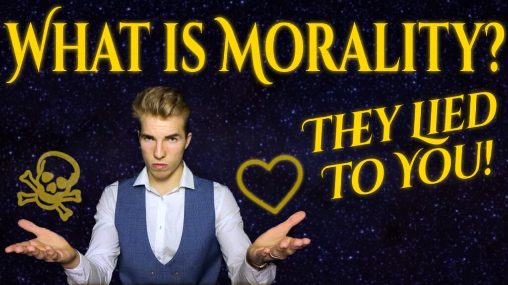 Morality Matters Video Thumbnail – Black and Gold Mystical Design with Jake Vogels