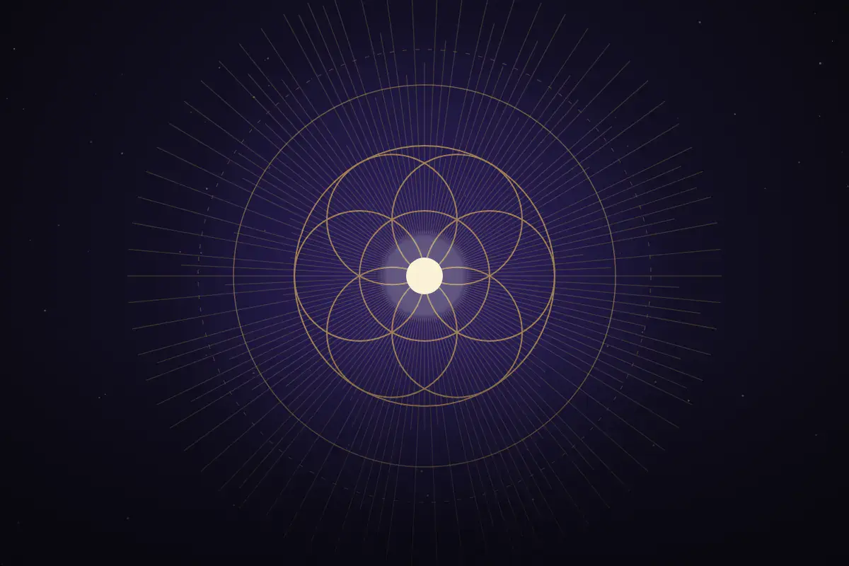 A flower of life radiating light
